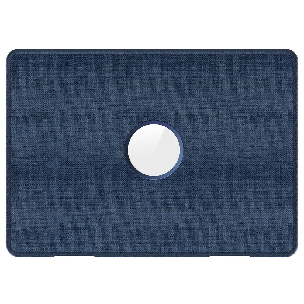 Laptop Case for MacBook Air 13 inch (2025) / (2024) / (2022) M2 A2681 / M3 A3113 / M4 A324 PC TPU Cloth Shockproof Cover with Logo View / Kickstand - Navy Blue