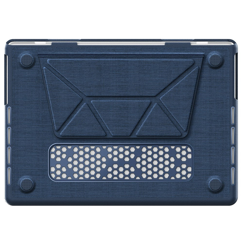 Laptop Case for MacBook Pro 14 inch (2024) / (2023) / (2021) A2442 / A2779 / A2918 A2992  / A3112 A3185 A3401 Kickstand Cover with Logo View - Navy Blue