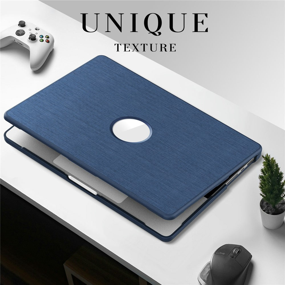Laptop Case for MacBook Pro 14 inch (2024) / (2023) / (2021) A2442 / A2779 / A2918 A2992  / A3112 A3185 A3401 Kickstand Cover with Logo View - Navy Blue