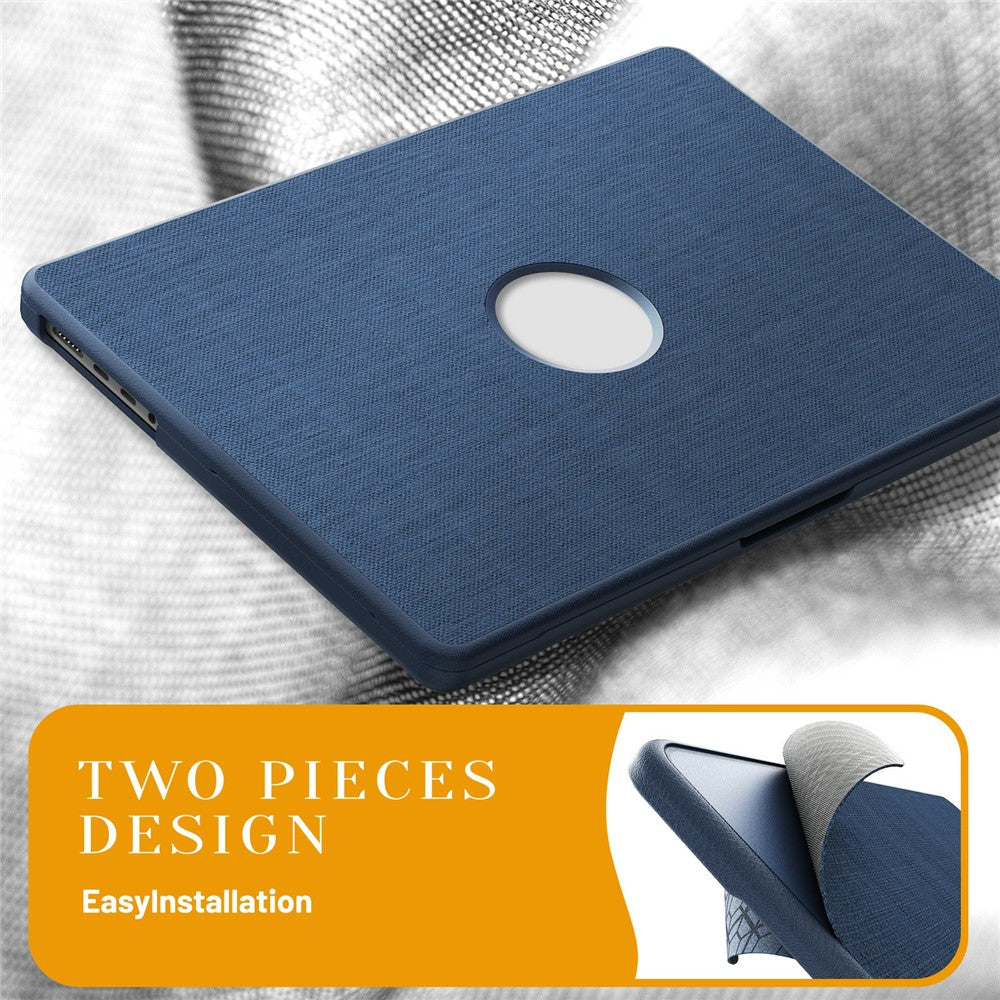 Laptop Case for MacBook Pro 14 inch (2024) / (2023) / (2021) A2442 / A2779 / A2918 A2992  / A3112 A3185 A3401 Kickstand Cover with Logo View - Navy Blue