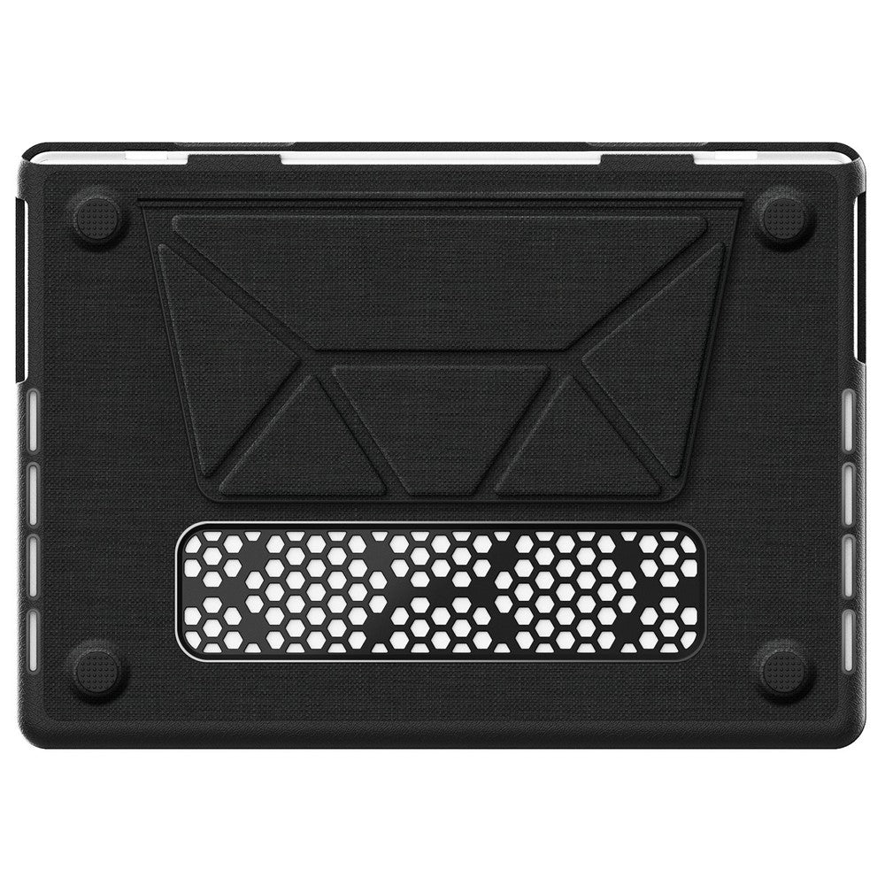 Laptop Case for MacBook Pro 14 inch (2024) / (2023) / (2021) A2442 / A2779 / A2918 A2992  / A3112 A3185 A3401 Kickstand Cover with Logo View - Black