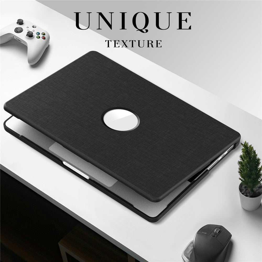 Laptop Case for MacBook Pro 14 inch (2024) / (2023) / (2021) A2442 / A2779 / A2918 A2992  / A3112 A3185 A3401 Kickstand Cover with Logo View - Black