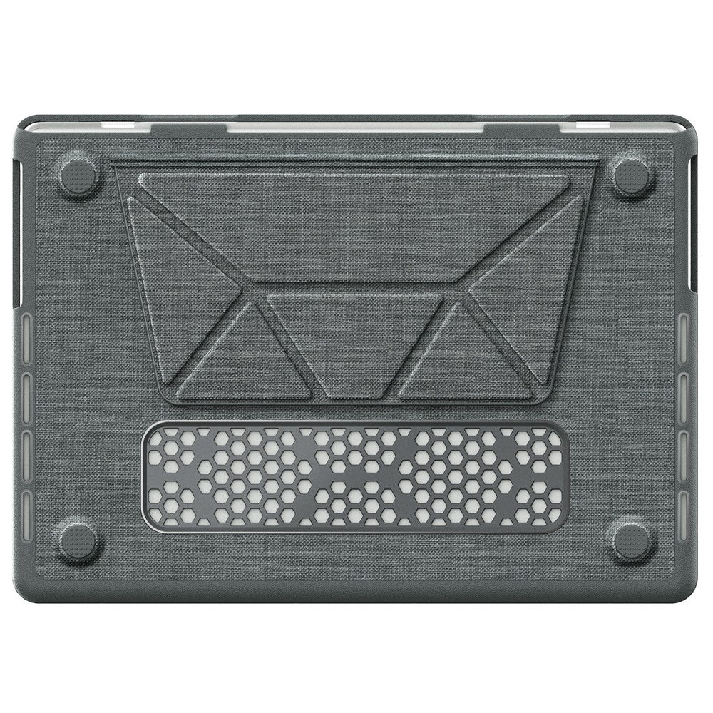 Laptop Case for MacBook Pro 14 inch (2024) / (2023) / (2021) A2442 / A2779 / A2918 A2992  / A3112 A3185 A3401 Kickstand Cover with Logo View - Grey