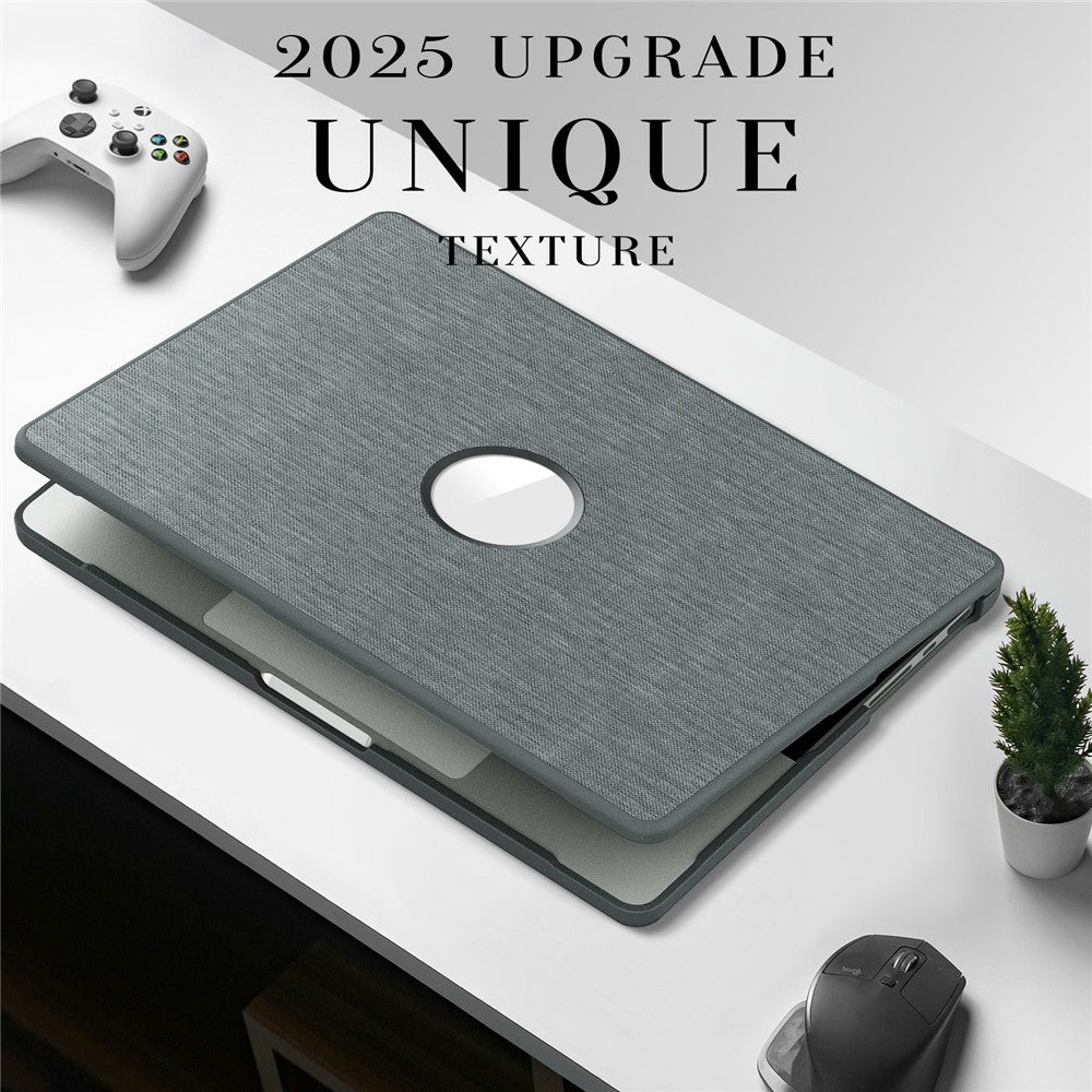 Laptop Case for MacBook Pro 14 inch (2024) / (2023) / (2021) A2442 / A2779 / A2918 A2992  / A3112 A3185 A3401 Kickstand Cover with Logo View - Grey