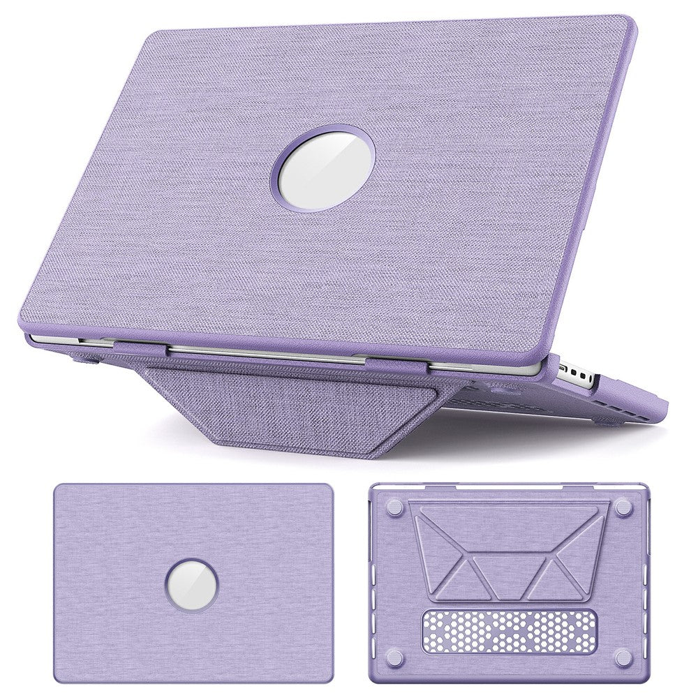 Laptop Case for MacBook Pro 14 inch (2024) / (2023) / (2021) A2442 / A2779 / A2918 A2992  / A3112 A3185 A3401 Kickstand Cover with Logo View - Purple