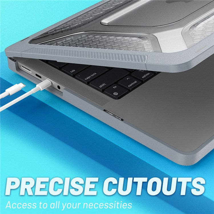 Laptop Case for MacBook Pro 14 inch (2024) (2023) (2021) (A2442 M1 Pro / M1 Max) PC Front and Back Cover - Grey