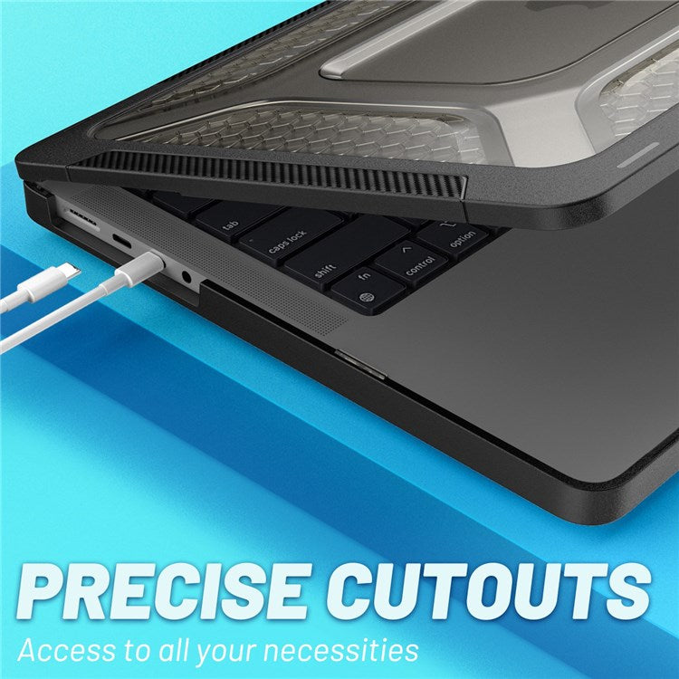 Laptop Case for MacBook Pro 14 inch (2024) (2023) (2021) (A2442 M1 Pro / M1 Max) PC Front and Back Cover - Black