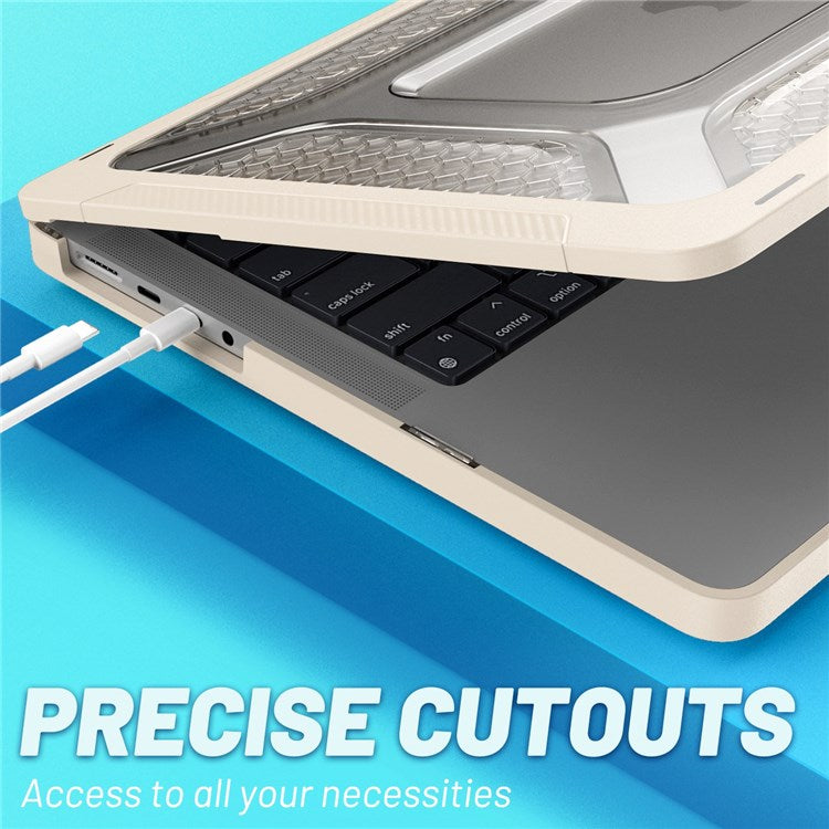 Laptop Case for MacBook Pro 14 inch (2024) (2023) (2021) (A2442 M1 Pro / M1 Max) PC Front and Back Cover - Beige