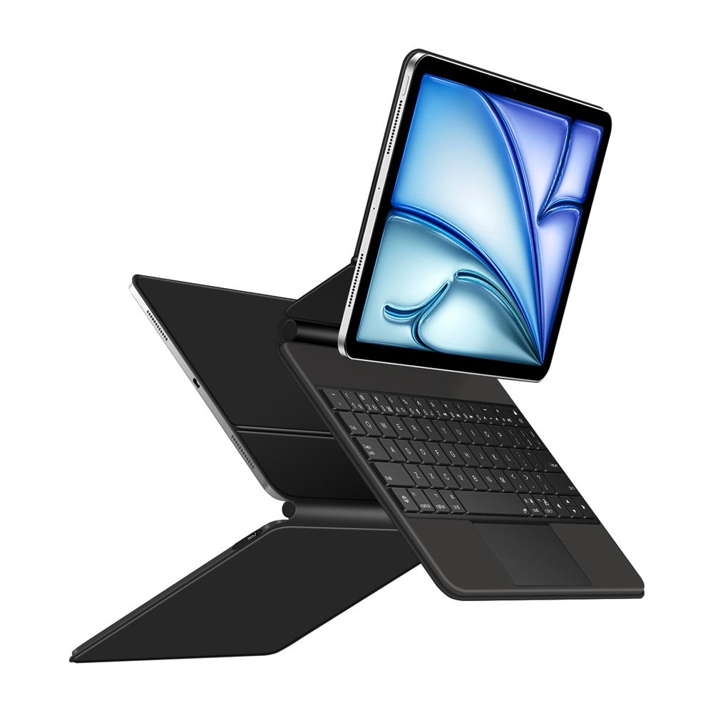 Keyboard For iPad Air 11 (2025) (2024) / Air (2022) (2020) / Pro 11 (2022) (2021) (2020) (2018) Pogo Pin Direct Connection Keyboard + Leather Case