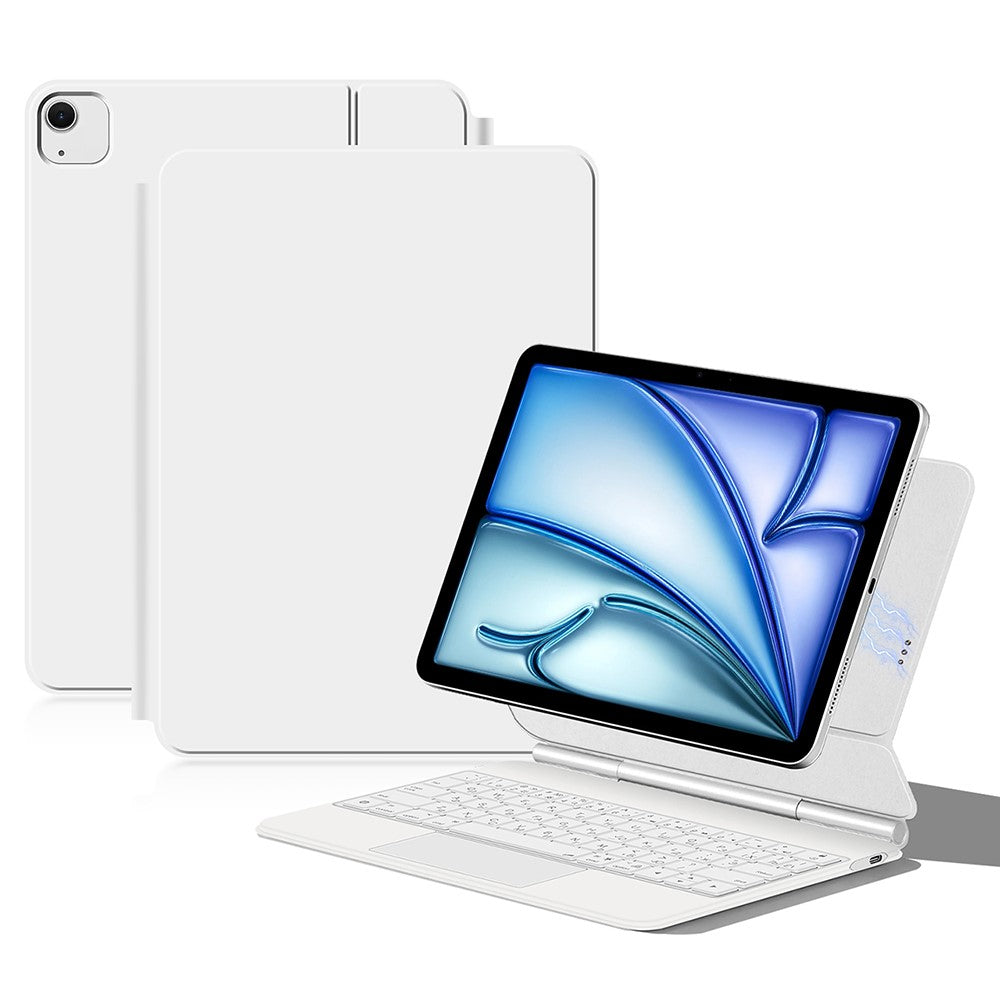 Keyboard For iPad Air 13 (2025) (2024) / Pro 12.9 (2022) (2021) (2020) (2018) Pogo Pin Direct Connection Keyboard (Arabic) Leather Case