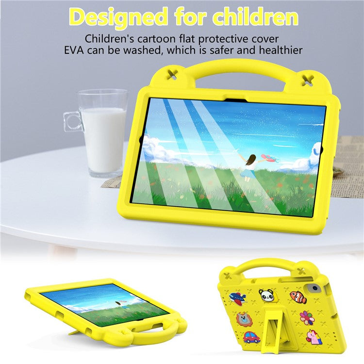For Samsung Galaxy Tab A8 10.5 (2021) / (2022) Portable EVA Case Shockproof Tablet Cover Anti-Scratch Case with Kickstand - Yellow