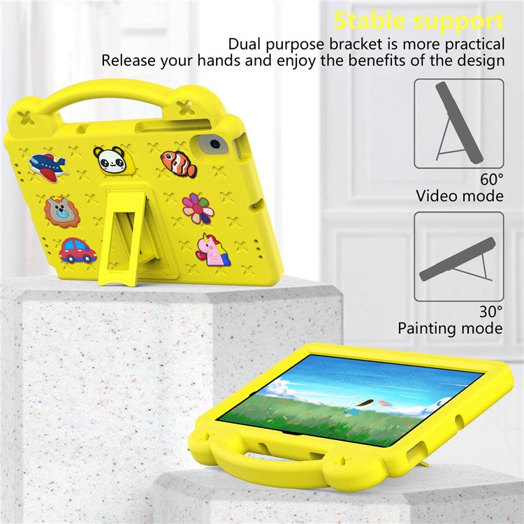 For Samsung Galaxy Tab A8 10.5 (2021) / (2022) Portable EVA Case Shockproof Tablet Cover Anti-Scratch Case with Kickstand - Yellow