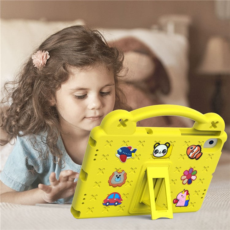For Samsung Galaxy Tab A8 10.5 (2021) / (2022) Portable EVA Case Shockproof Tablet Cover Anti-Scratch Case with Kickstand - Yellow