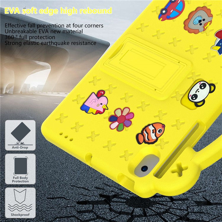 For Samsung Galaxy Tab A8 10.5 (2021) / (2022) Portable EVA Case Shockproof Tablet Cover Anti-Scratch Case with Kickstand - Yellow