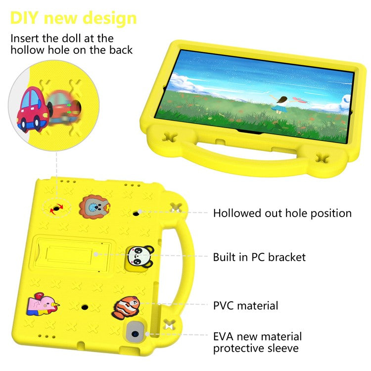 For Samsung Galaxy Tab A8 10.5 (2021) / (2022) Portable EVA Case Shockproof Tablet Cover Anti-Scratch Case with Kickstand - Yellow