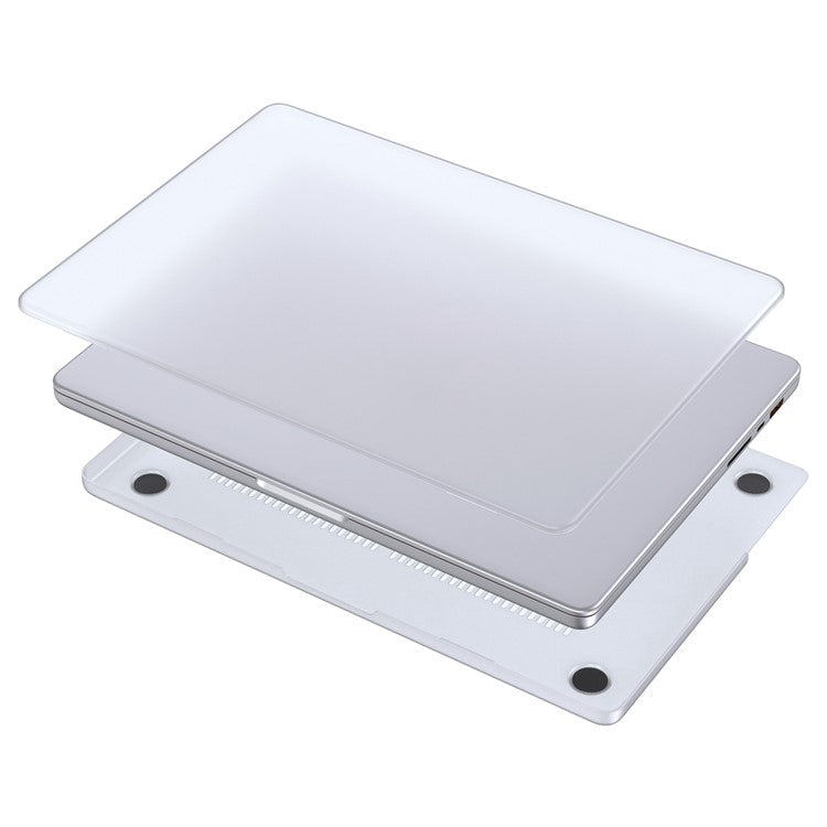 LENTION For MacBook Air 13 inch (2025) / (2024) / (2022) A2681 Hard PC Laptop Case Anti-Scratch Matte Notebook Protective Cover - Transparent White