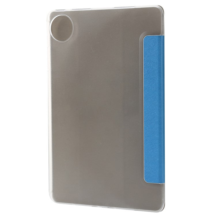 For Huawei MatePad Pro 11 (2022) Silk Texture Protective Case PU Leather Tri-fold Stand Folio Cover - Baby Blue