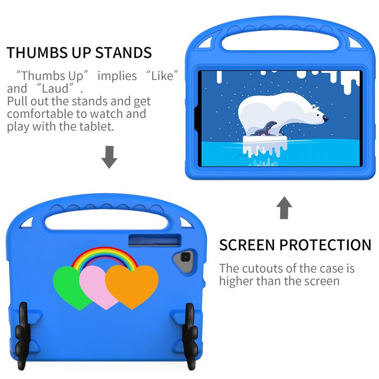 For Samsung Galaxy Tab S6 Lite (2024) / S6 Lite (2022) / S6 Lite (2020)  SM-P610 / P615 Love Heart Pattern EVA Tablet Case Cover - Blue