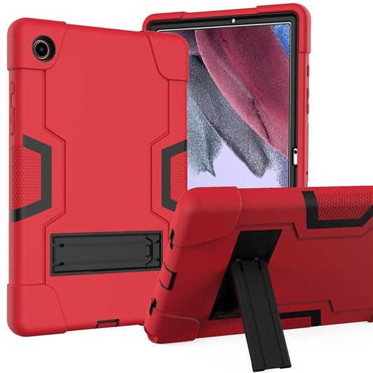 For Samsung Galaxy Tab A8 10.5 (2021) / (2022) Protective Cover, Shockproof Silicone + PC Hybrid Tablet Case with Kickstand - Red / Black