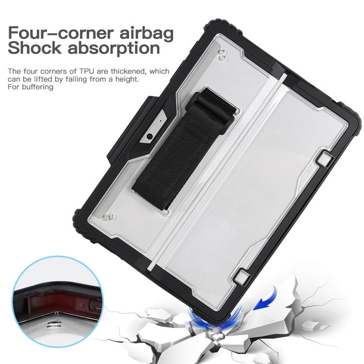 For Microsoft Surface Pro 9 Acrylic + TPU Transparent Case Portable Carrying Case Anti-Scratch Laptop Protector with Pen Slot