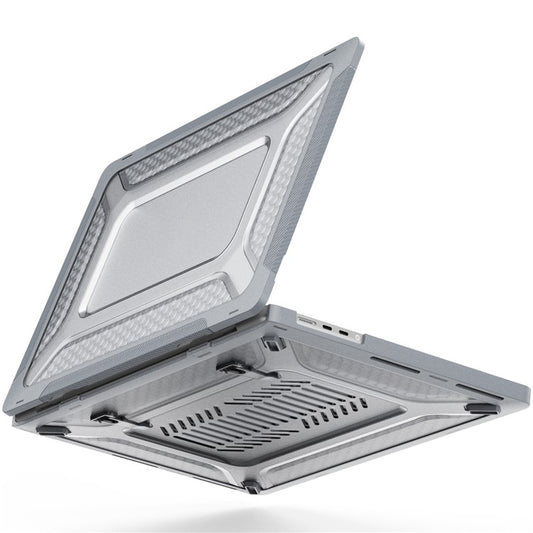 For MacBook Pro 16 inch (2024) (2023) (2021) A2485 M1 Pro / M1 Max Laptop Case Kickstand Hard PC Cover - Grey