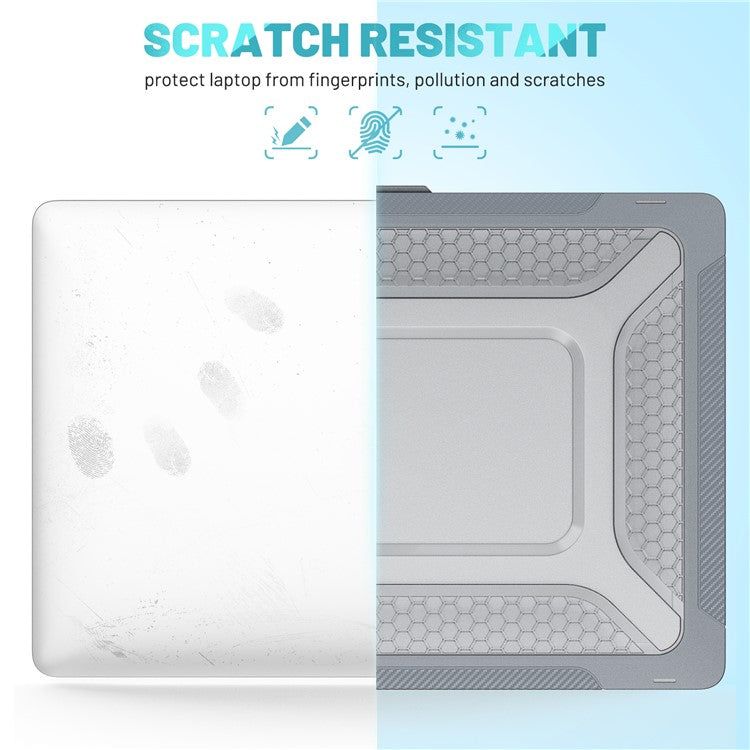 For MacBook Pro 16 inch (2024) (2023) (2021) A2485 M1 Pro / M1 Max Laptop Case Kickstand Hard PC Cover - Grey