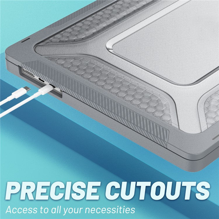 For MacBook Pro 16 inch (2024) (2023) (2021) A2485 M1 Pro / M1 Max Laptop Case Kickstand Hard PC Cover - Grey