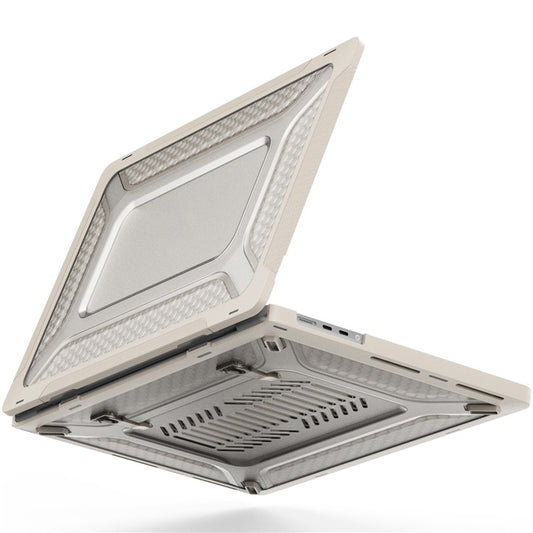 For MacBook Pro 16 inch (2024) (2023) (2021) A2485 M1 Pro / M1 Max Laptop Case Kickstand Hard PC Cover - Apricot