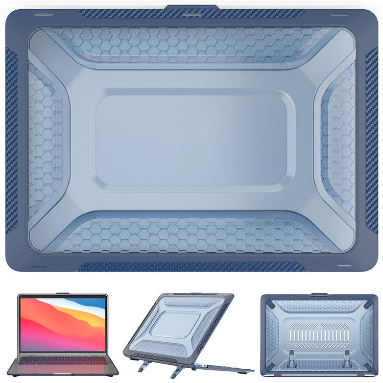 For MacBook Air 13 inch (2020) M1 A2337, A2179 / MacBook Air 13 inch (2018) A1932 Laptop Case Hard PC Soft TPU Kickstand Drop Tested Cover - Sapphire
