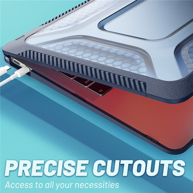 For MacBook Air 13 inch (2020) M1 A2337, A2179 / MacBook Air 13 inch (2018) A1932 Laptop Case Hard PC Soft TPU Kickstand Drop Tested Cover - Sapphire