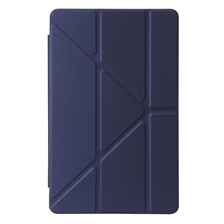 For Xiaomi Redmi Pad Folio Stand Deformable Silicone + PU Leather Smart Tablet Cover with Auto Wake / Sleep Function - Dark Blue