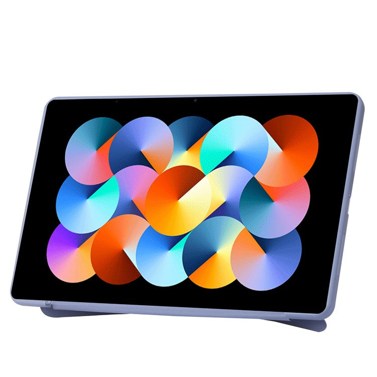 For Xiaomi Redmi Pad Folio Stand Deformable Silicone + PU Leather Smart Tablet Cover with Auto Wake / Sleep Function - Dark Blue