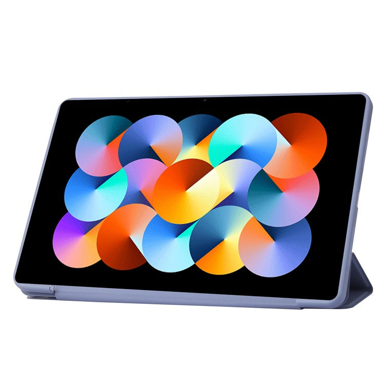 For Xiaomi Redmi Pad Folio Stand Deformable Silicone + PU Leather Smart Tablet Cover with Auto Wake / Sleep Function - Dark Blue