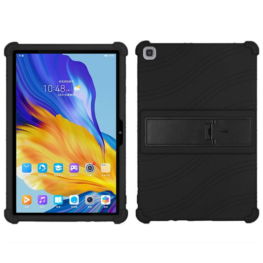 Soft Silicone Cover for Honor Pad 7 10.1-inch 2020, Tablet Protective Case with PC Kickstand Design - Black