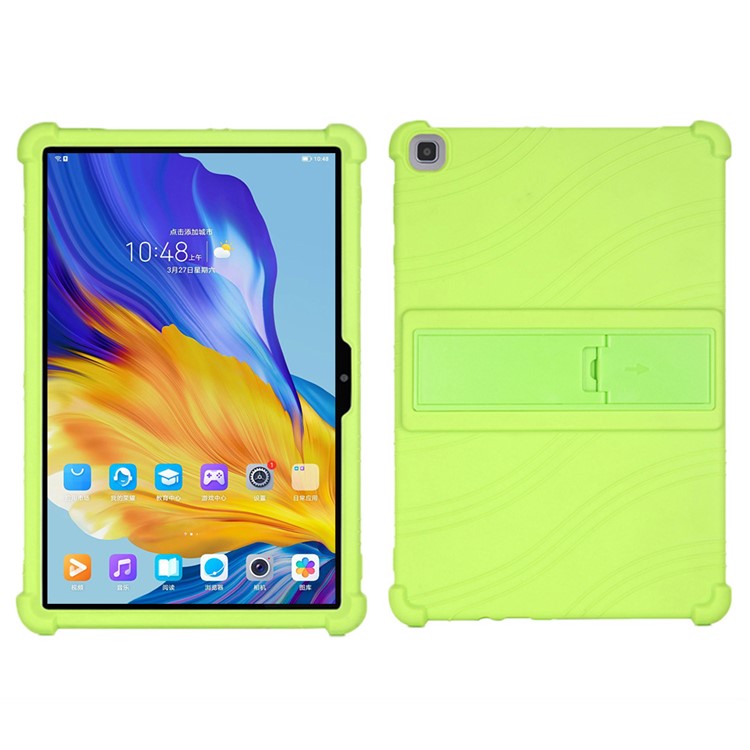 Soft Silicone Cover for Honor Pad 7 10.1-inch 2020, Tablet Protective Case with PC Kickstand Design - Green