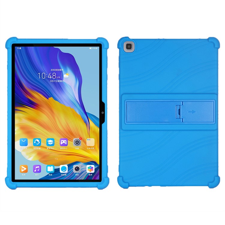 Soft Silicone Cover for Honor Pad 7 10.1-inch 2020, Tablet Protective Case with PC Kickstand Design - Dark Blue
