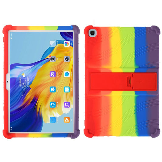 Soft Silicone Cover for Honor Pad 7 10.1-inch 2020, Tablet Protective Case with PC Kickstand Design - Rainbow