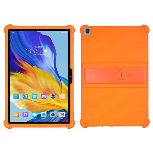 Soft Silicone Cover for Honor Pad 7 10.1-inch 2020, Tablet Protective Case with PC Kickstand Design - Orange
