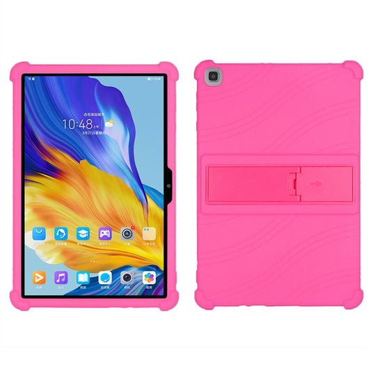 Soft Silicone Cover for Honor Pad 7 10.1-inch 2020, Tablet Protective Case with PC Kickstand Design - Rose