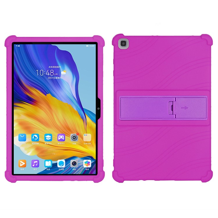 Soft Silicone Cover for Honor Pad 7 10.1-inch 2020, Tablet Protective Case with PC Kickstand Design - Purple