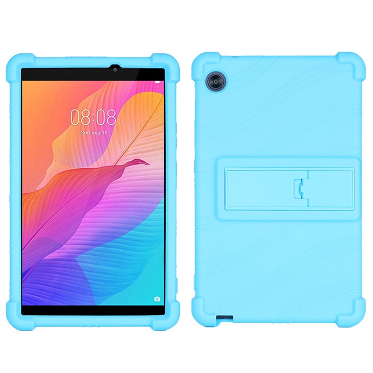 Protective Cover for Huawei MatePad T8 8-inch 2020 (KOB2-L09 / W09), Soft Silicone Tablet Case with PC Kickstand - Sky Blue
