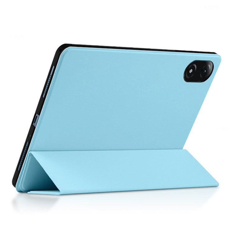 For Honor Pad V8 Pro 12.1-inch Tri-fold Stand Folio Tablet Case Protective Cover PU Leather Tablet Cover - Blue