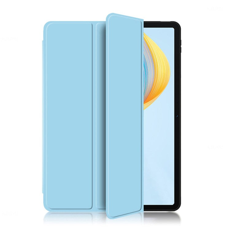 For Honor Pad V8 Pro 12.1-inch Tri-fold Stand Folio Tablet Case Protective Cover PU Leather Tablet Cover - Blue
