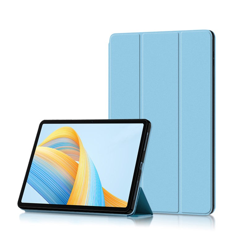For Honor Pad V8 Pro 12.1-inch Tri-fold Stand Folio Tablet Case Protective Cover PU Leather Tablet Cover - Blue
