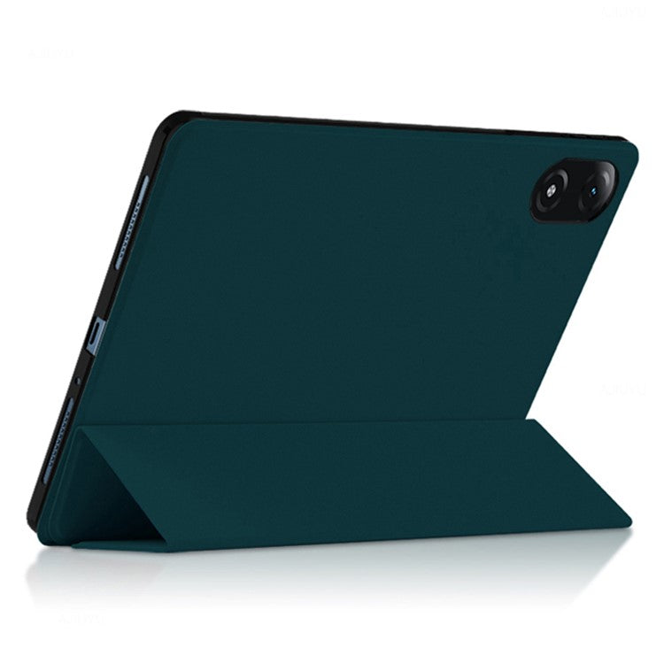 For Honor Pad V8 Pro 12.1-inch Tri-fold Stand Folio Tablet Case Protective Cover PU Leather Tablet Cover - Green