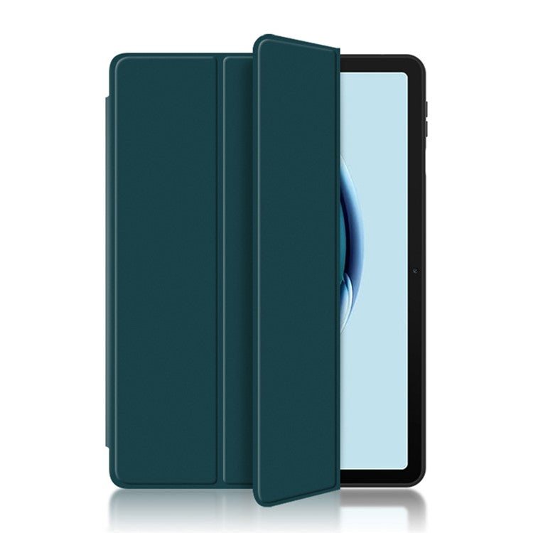 For Huawei MatePad SE 10.4-inch Tri-fold Stand Tablet Case PU Leather Protective Tablet Cover - Green