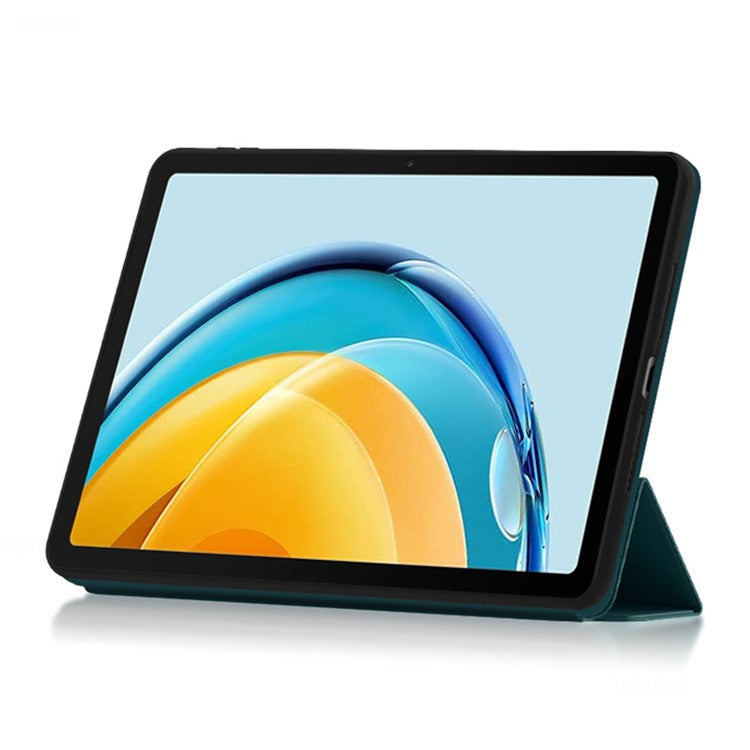 For Huawei MatePad SE 10.4-inch Tri-fold Stand Tablet Case PU Leather Protective Tablet Cover - Green