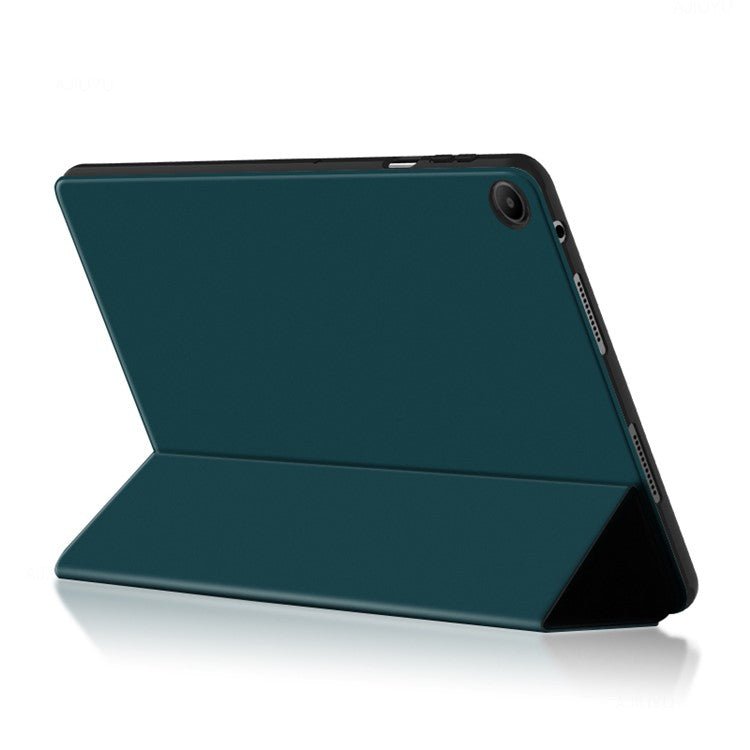 For Huawei MatePad SE 10.4-inch Tri-fold Stand Tablet Case PU Leather Protective Tablet Cover - Green