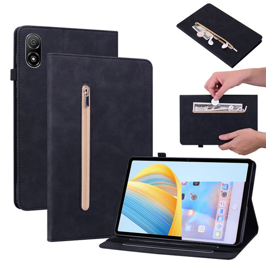 For Honor Pad V8 Pro PU Leather Stand Case Zipper Pocket Card Holder Tablet Cover with Auto Wake / Sleep - Black