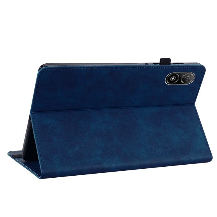 For Honor Pad V8 Pro PU Leather Stand Case Zipper Pocket Card Holder Tablet Cover with Auto Wake / Sleep - Dark Blue